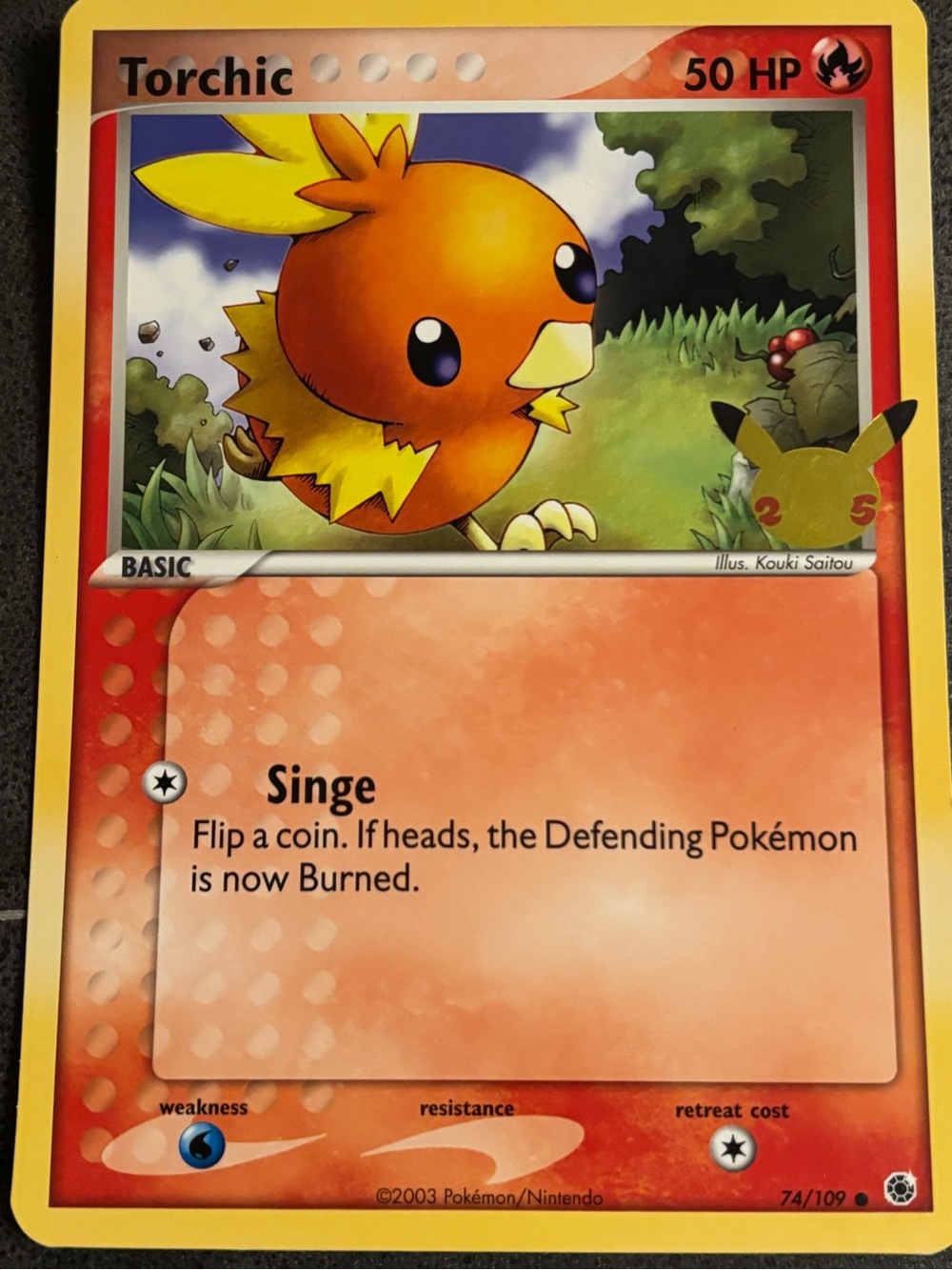 JUMBO Torchic Collectible Pokemon Card